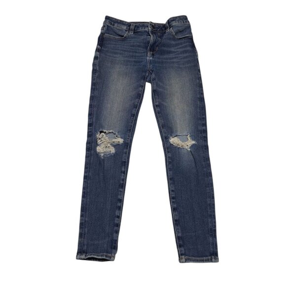 American Eagle Hi Rise Jegging Dream Stretch Distressed Jean Womens Size 2 Short - Picture 1 of 10